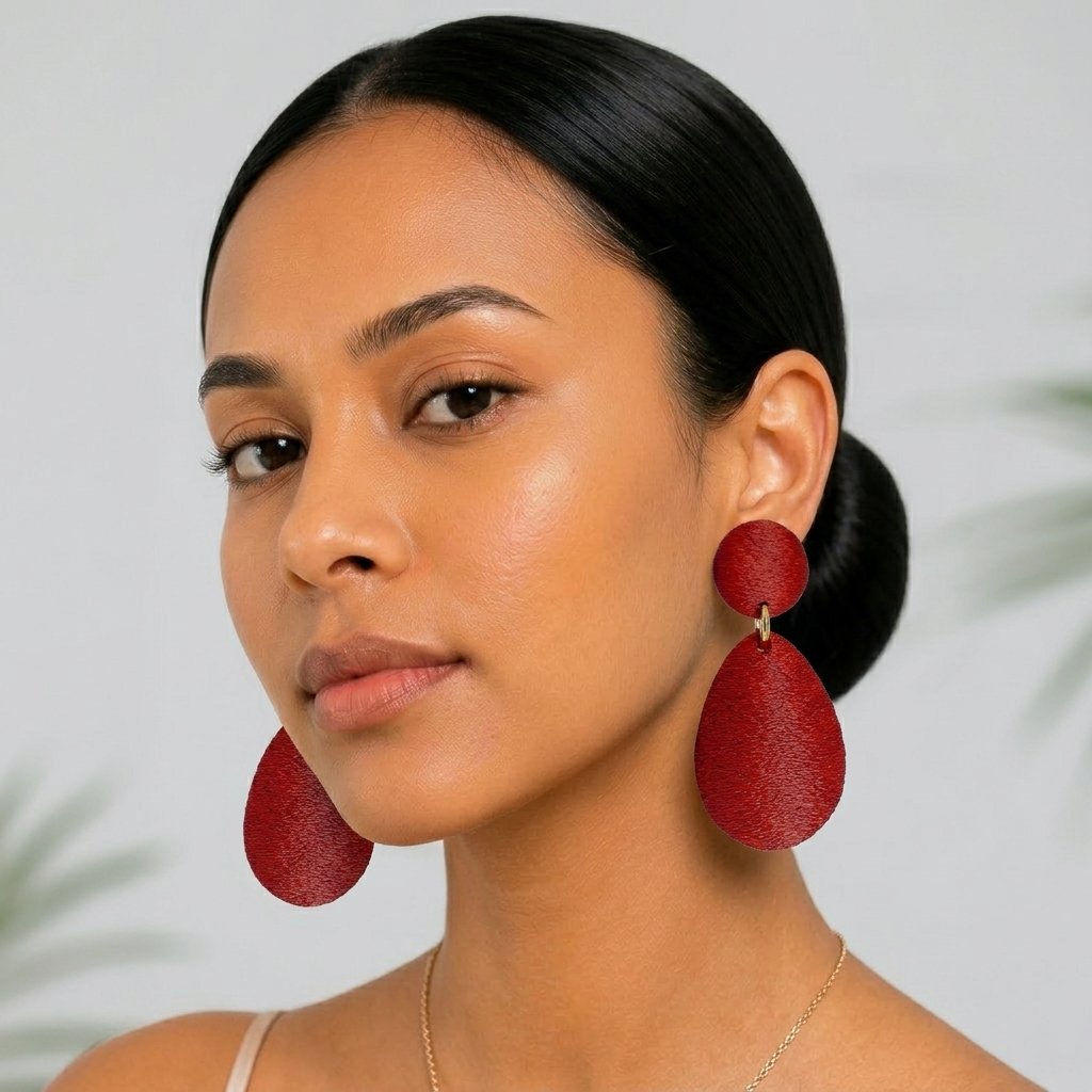 Golden mustard Voluté statement drop earrings lightweight textured modern jewelry