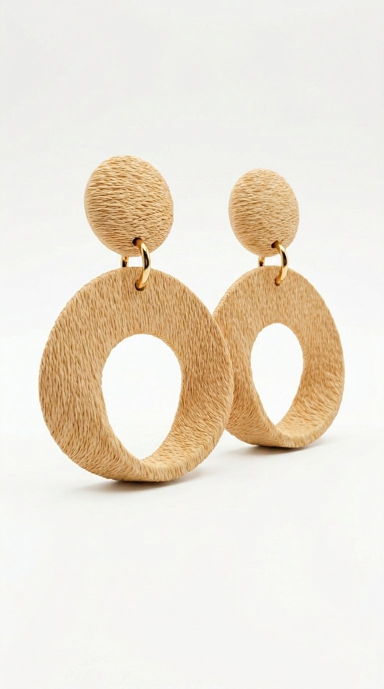 Front view of imperial XL statement earrings on white background