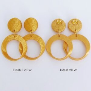 Imperial large terracotta statement drop earrings with modern textured finish
