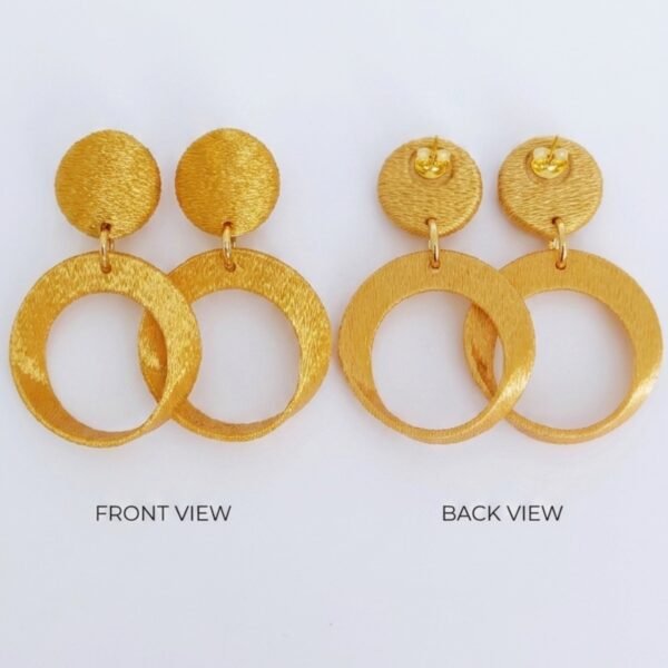 Imperial large terracotta statement drop earrings with modern textured finish