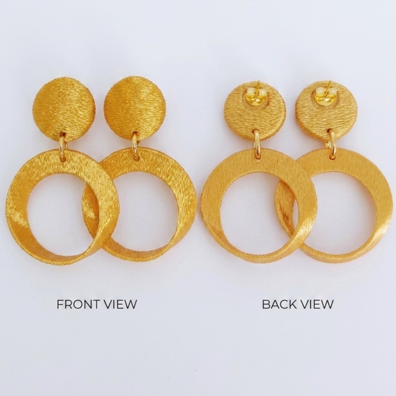 Imperial large terracotta statement drop earrings with modern textured finish