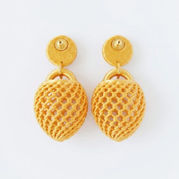 Woven Orbit – Geometric Artisan Drop Earrings