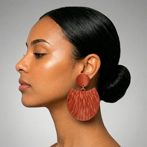 Eclat Plissée Statement Earrings – Light Weight