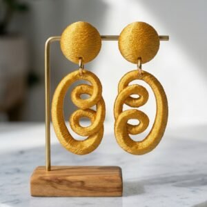 Fusion Statement Earrings – Large Terracotta Sculptural Drop Earrings