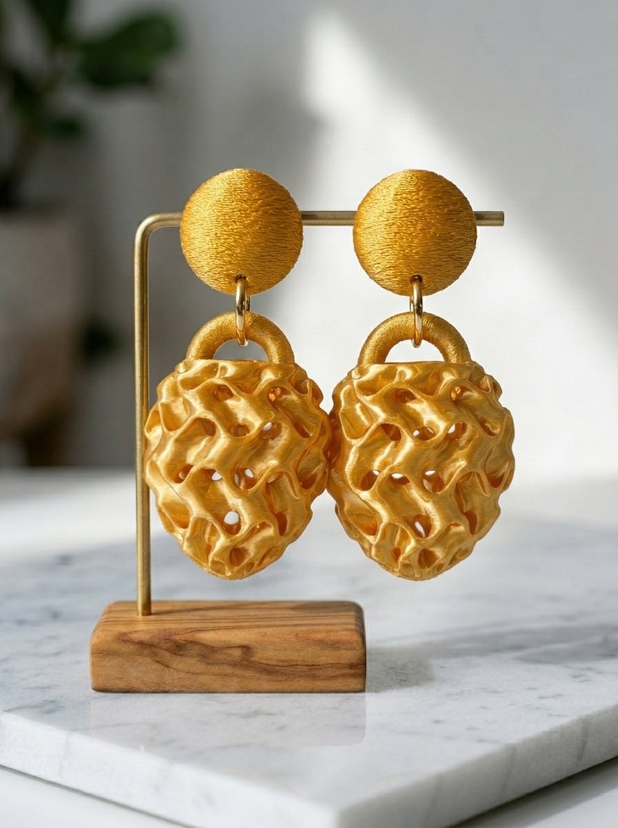 Organic Flow – Sculptural Artisan Drop Earrings - Image 1