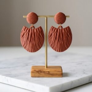 Eclat Plissée Statement Earrings – Light Weight