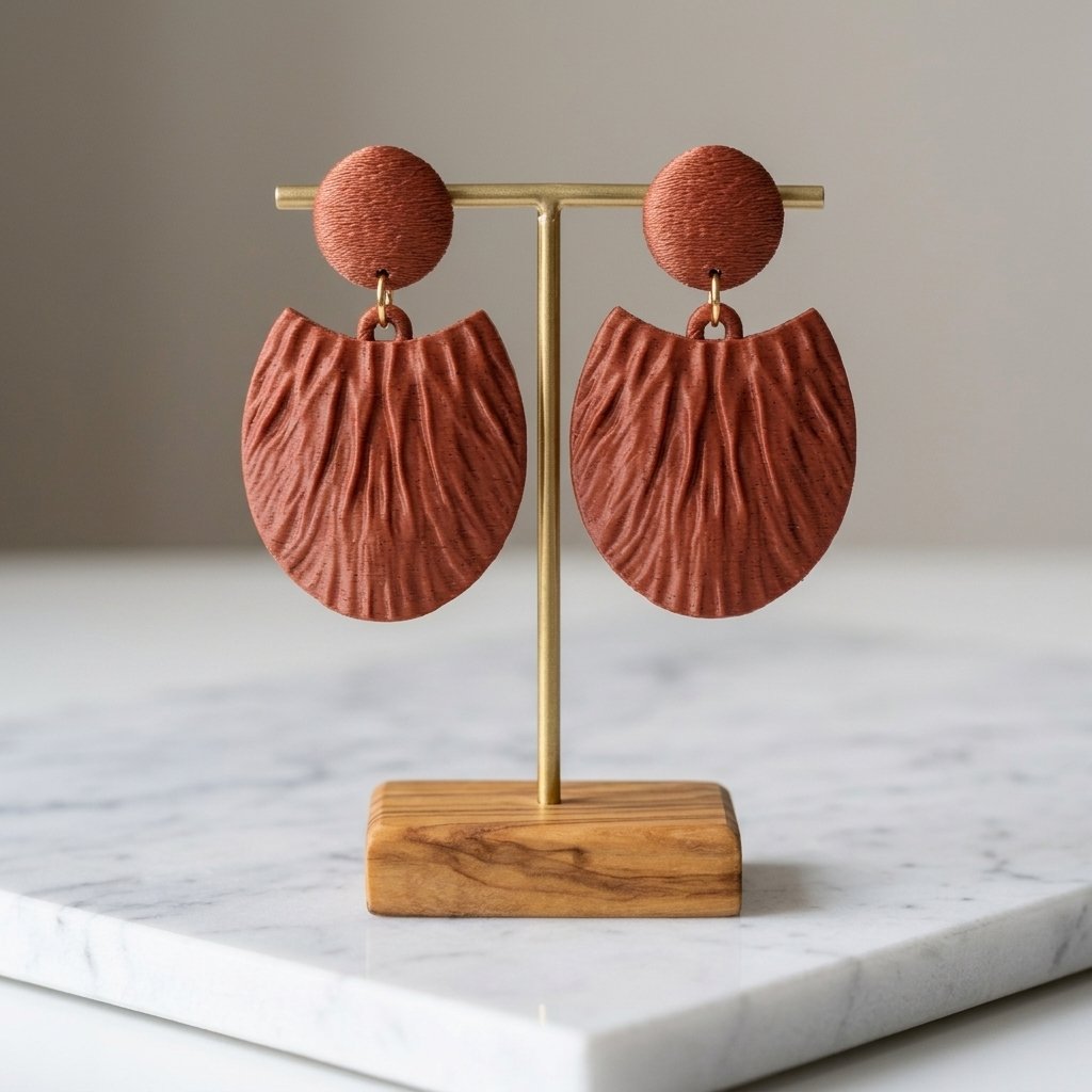 Eclat Plissée Statement Earrings – Light Weight - Image 1